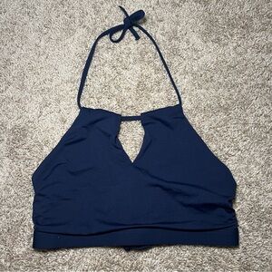 Athleta Navy High Neck Keyhole Bikini Top